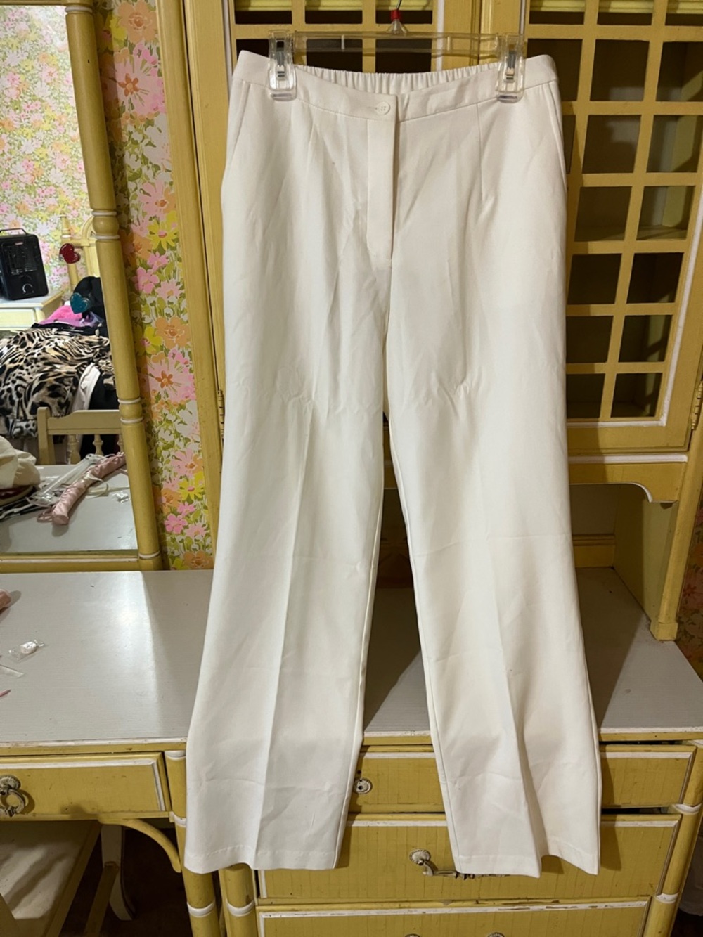 Linea by Louis Dell'Ollio White Wide-Leg Dress Pants